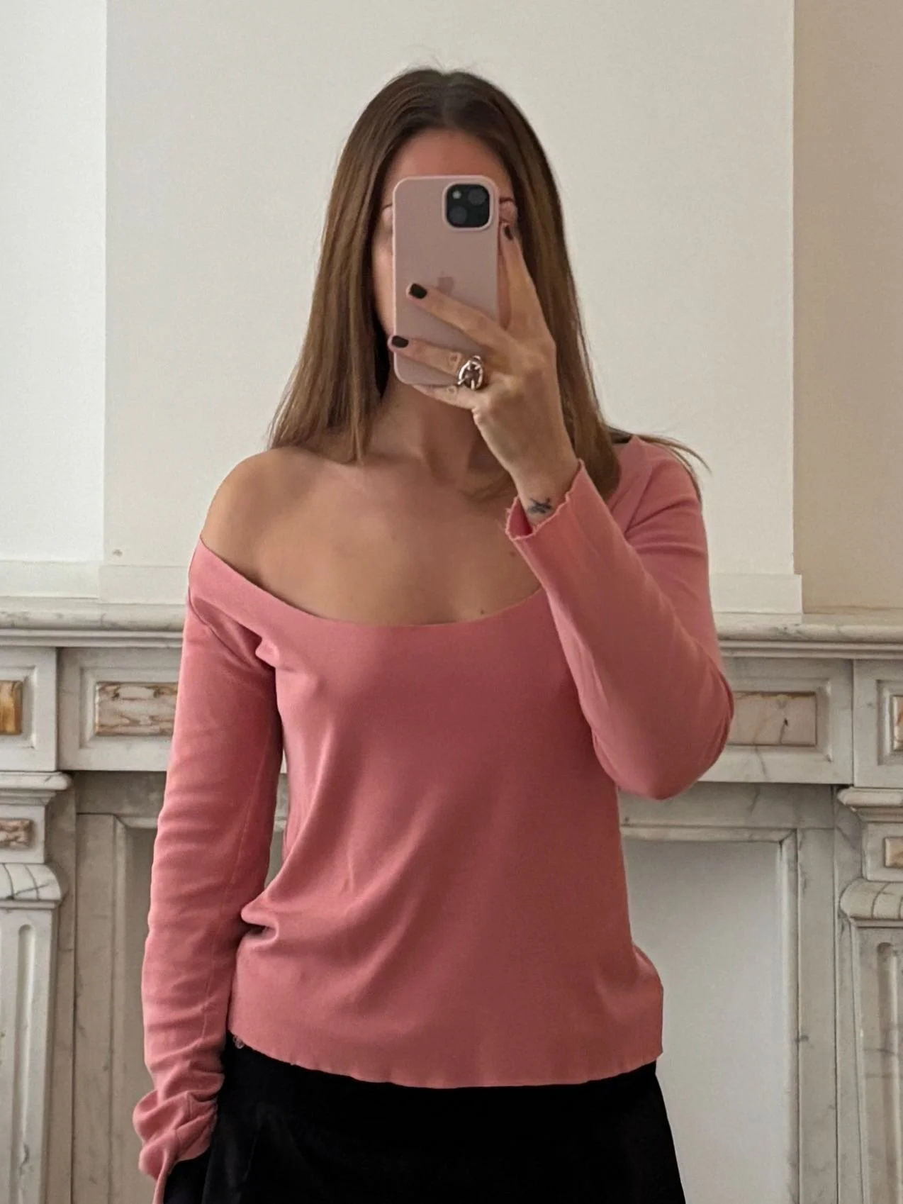 【関税込み】MM6 Maison Margiela ピンク フロック 長袖Tシャツ Maison Martin Margiela Light Pink Cotton Top – Extra-Wide